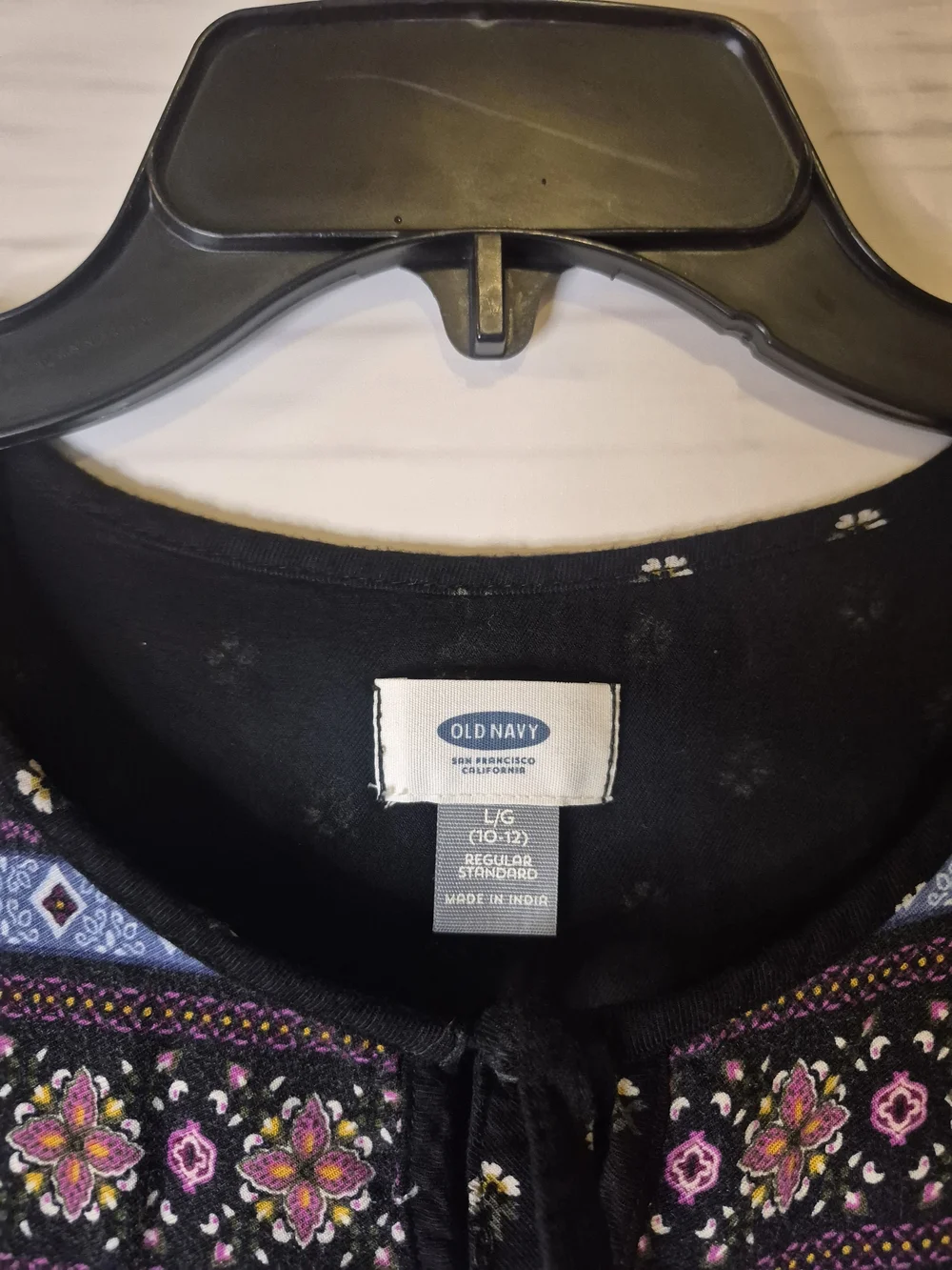 Old Navy Black Girls' Boho Embroidered Tunic Dress